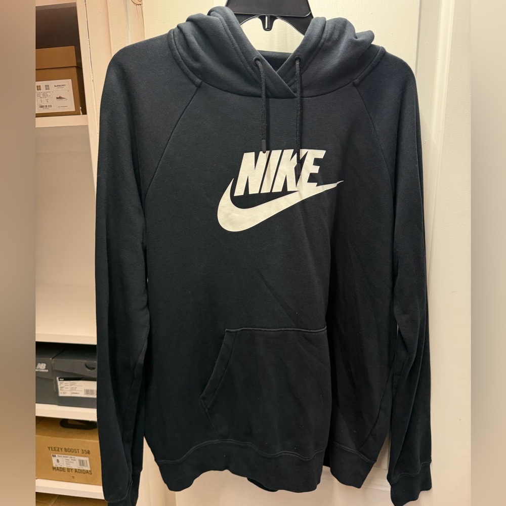 Nike Black Hoodie with White Swoosh Logo